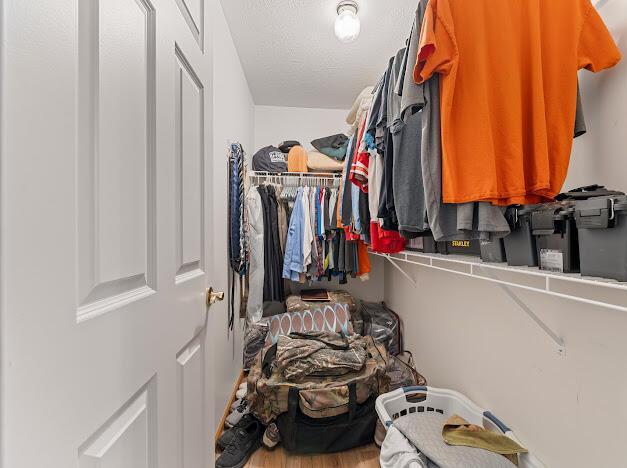 walk in closet featuring hardwood / wood-style floors