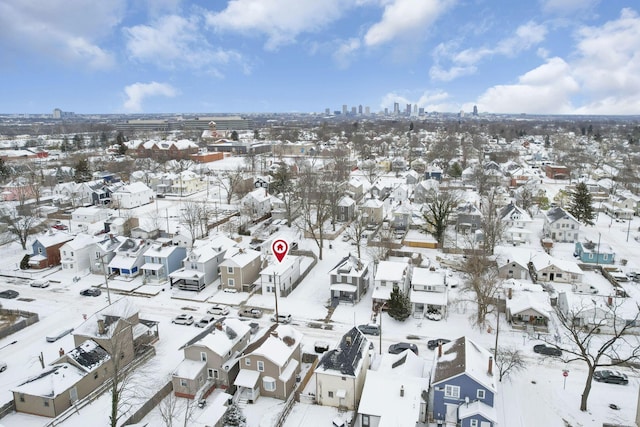 view of snowy aerial view