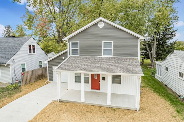 view of front of home with covered porch