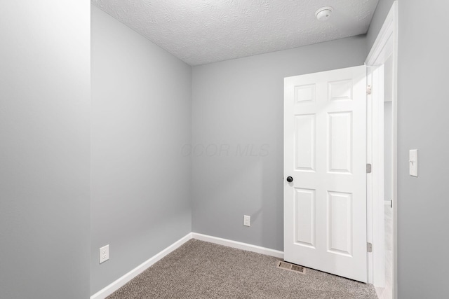 spare room with carpet and a textured ceiling