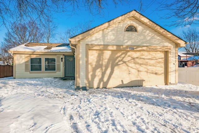 view of front facade with a garage