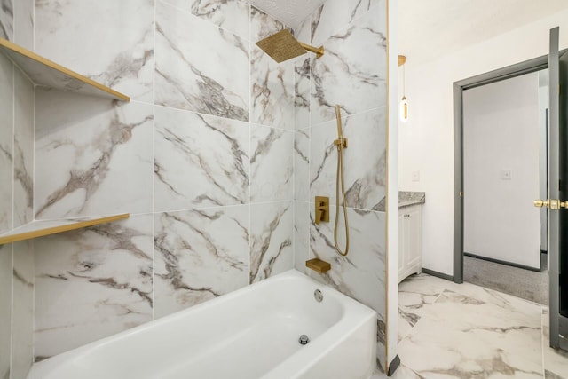 bathroom featuring shower / bathing tub combination and vanity