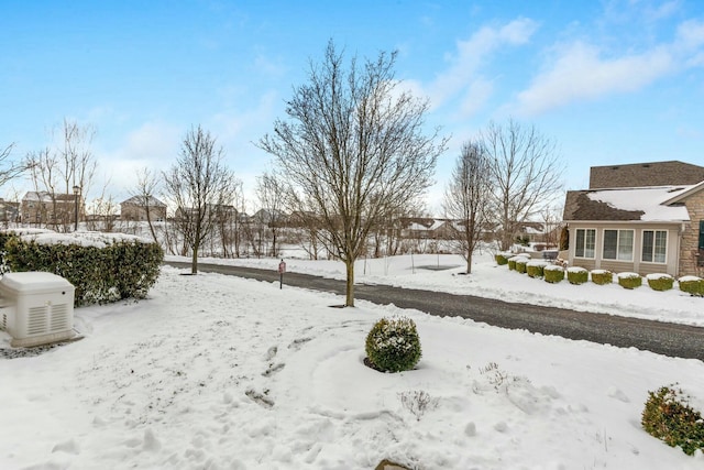 view of yard covered in snow