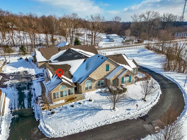 view of snowy aerial view