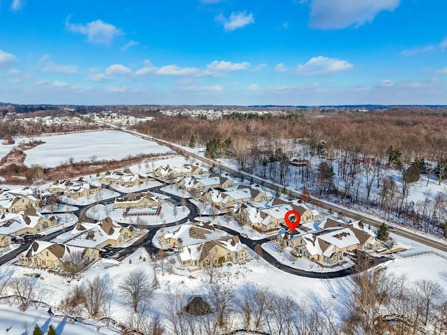 view of snowy aerial view