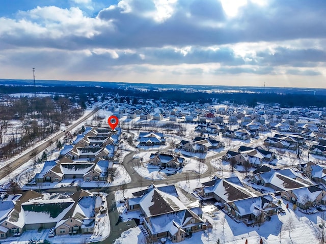 view of snowy aerial view