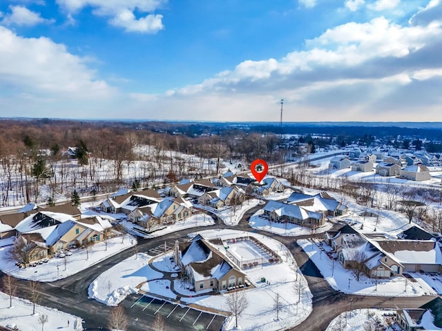 view of snowy aerial view