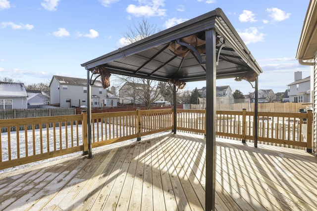 deck with a gazebo