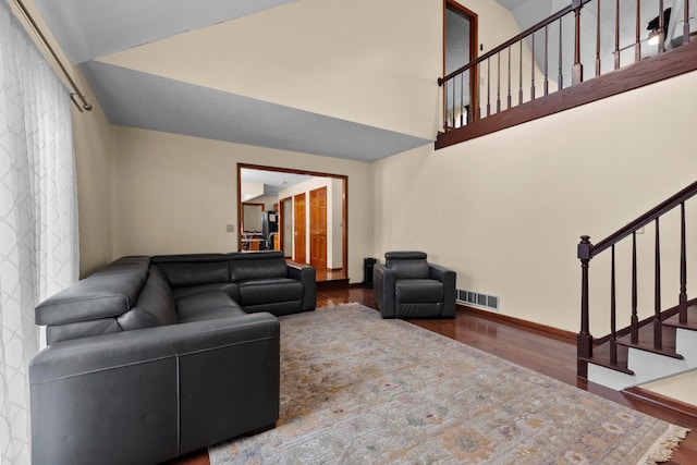 living room featuring hardwood / wood-style flooring