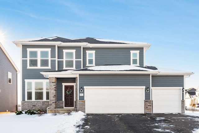 view of front facade with a garage