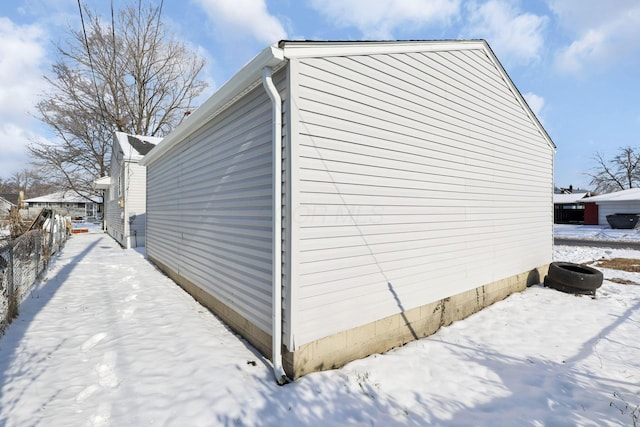 view of snowy exterior