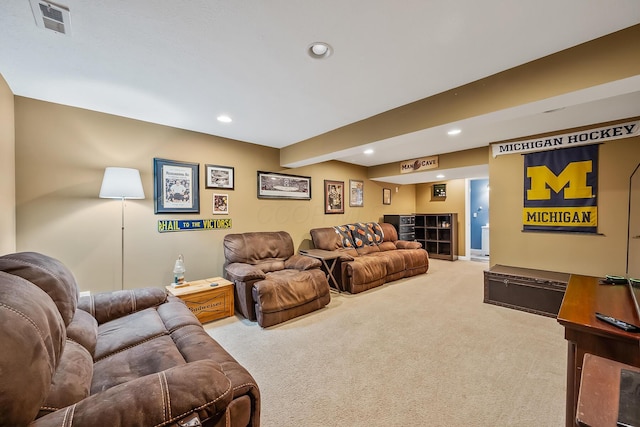 living room featuring carpet floors