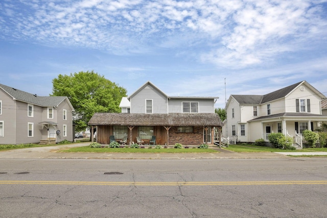 view of front of home with covered porch