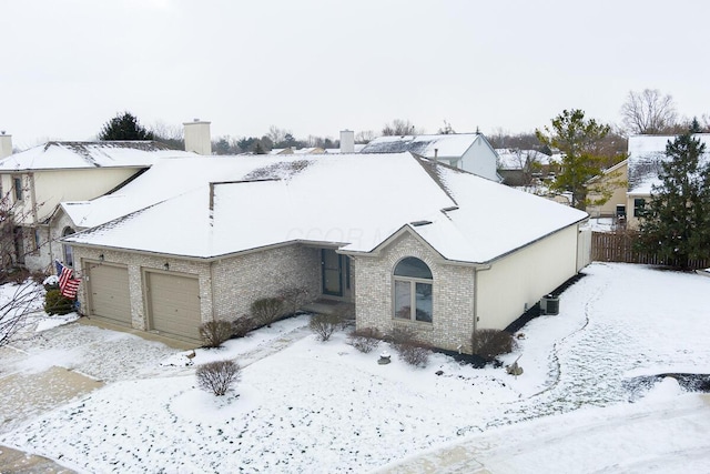 view of front of home with a garage