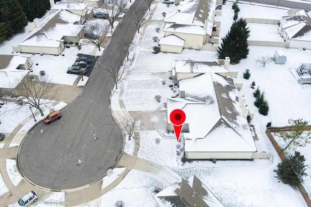 view of snowy aerial view