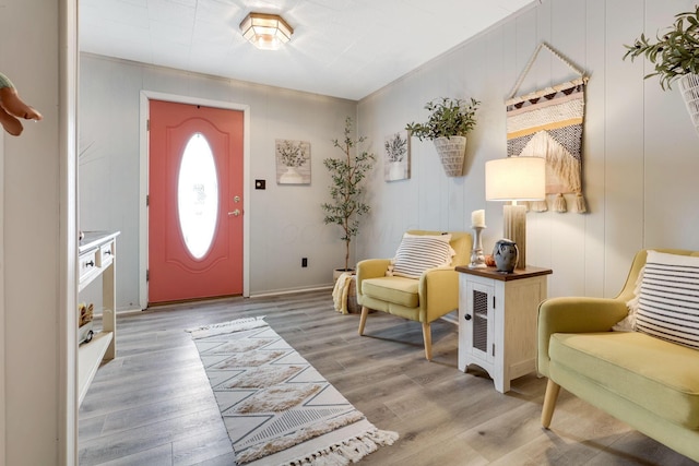 foyer entrance featuring light hardwood / wood-style flooring