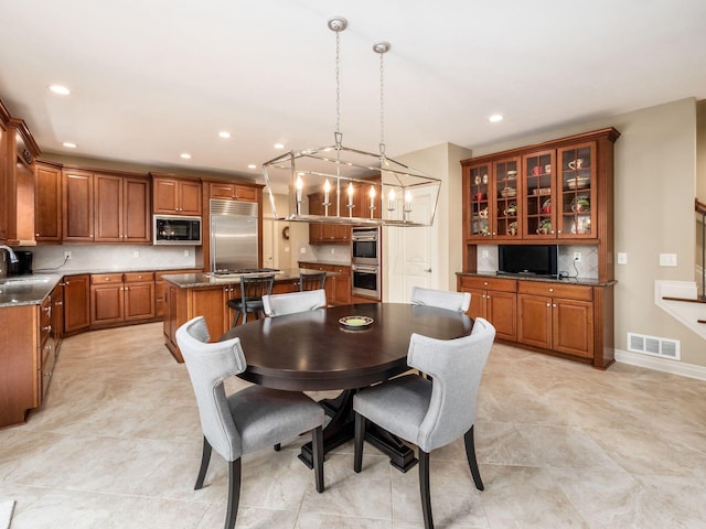 dining room with sink