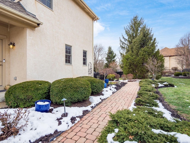 view of snowy exterior