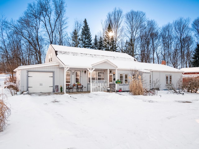 single story home with a garage