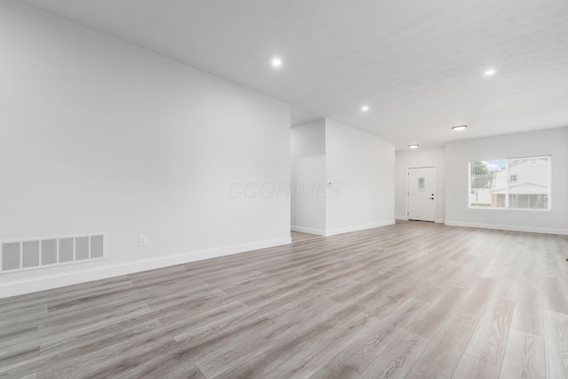 empty room featuring light wood-type flooring