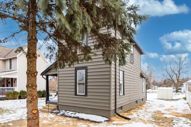 view of snowy exterior