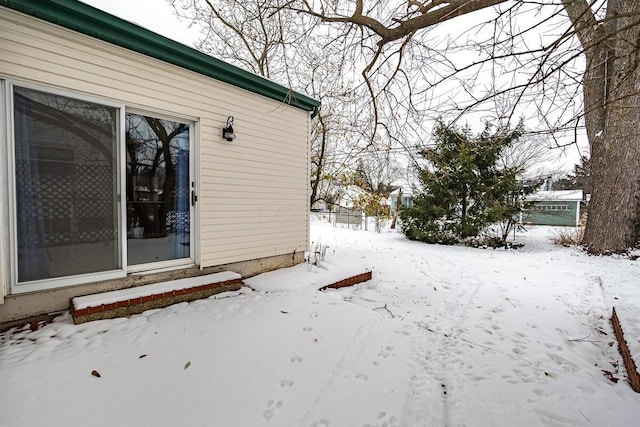 view of snowy exterior