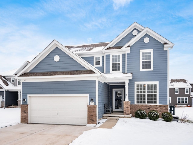 craftsman inspired home featuring a garage