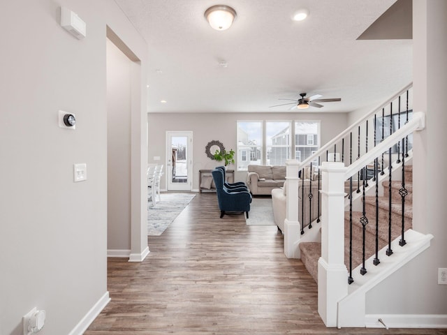 interior space with hardwood / wood-style floors