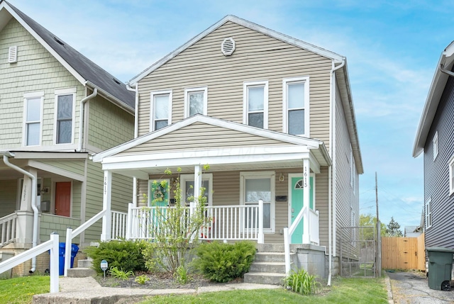 view of front of property with covered porch