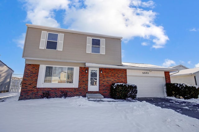 view of front of house with a garage