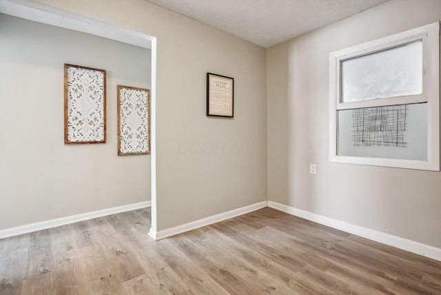 empty room with light wood-type flooring