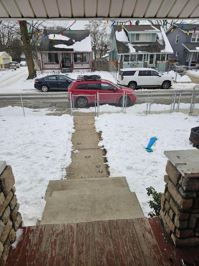 view of snowy yard