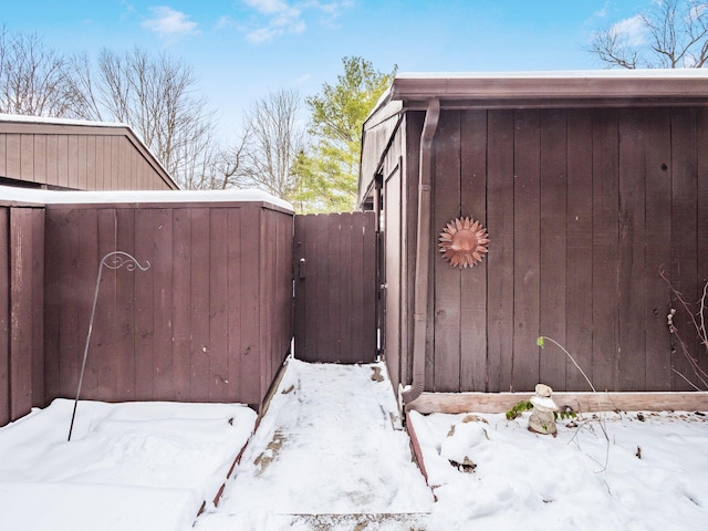 view of snowy exterior