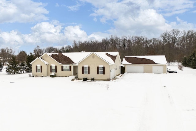 view of single story home