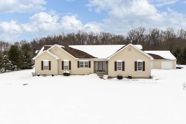 view of front of home with a garage