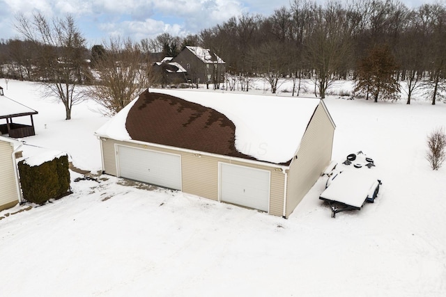 view of snowy aerial view