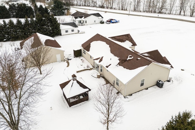 view of snowy aerial view