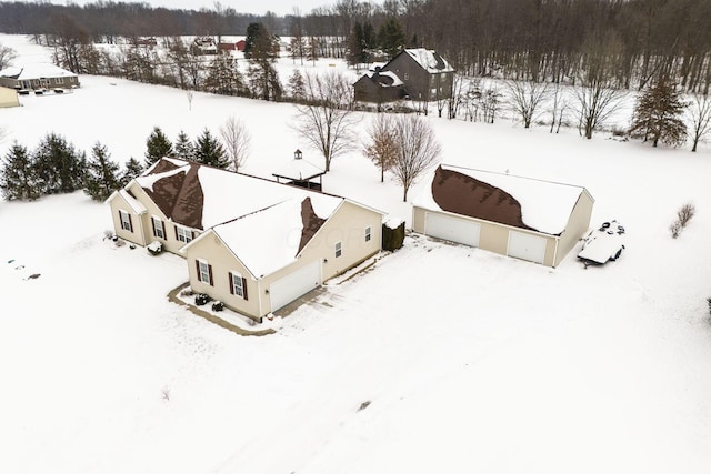 view of snowy aerial view