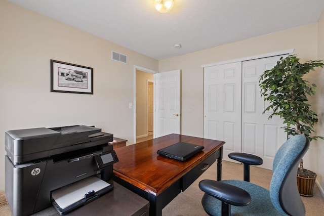 office area with carpet floors