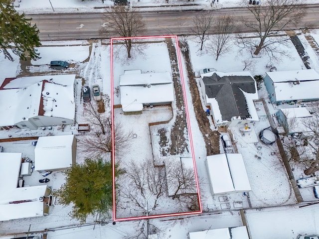 view of snowy aerial view