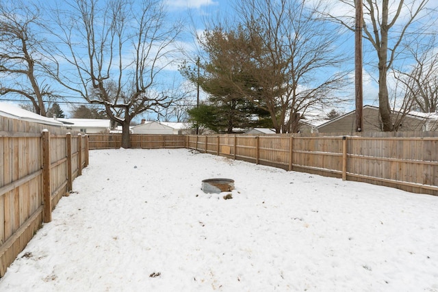 view of snowy yard