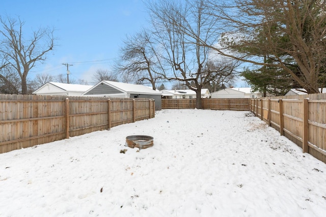 view of snowy yard