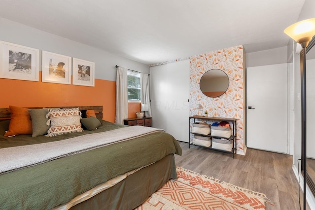 bedroom featuring light hardwood / wood-style floors