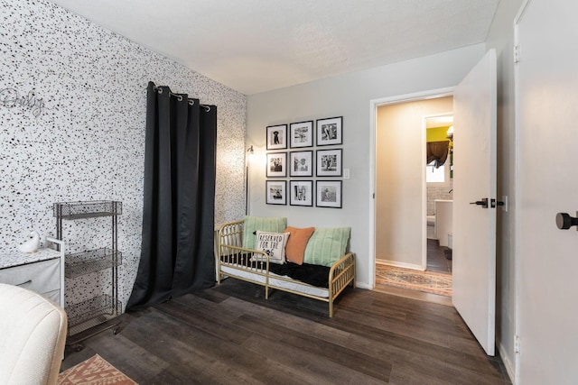 bedroom featuring dark hardwood / wood-style floors