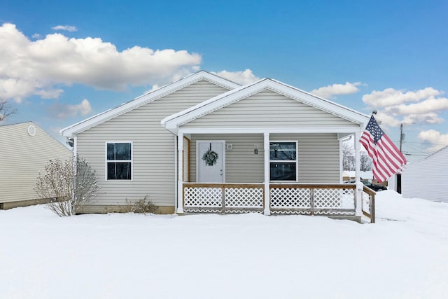 view of front of home with covered porch