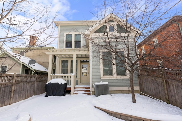 view of front of property featuring central AC unit