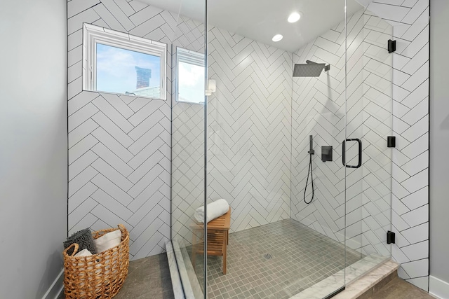 bathroom with walk in shower