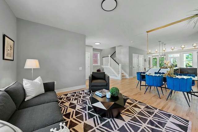 living room featuring hardwood / wood-style flooring