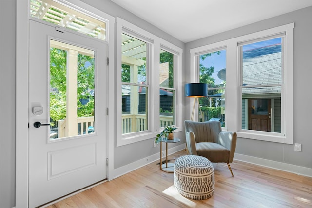 doorway featuring light hardwood / wood-style flooring