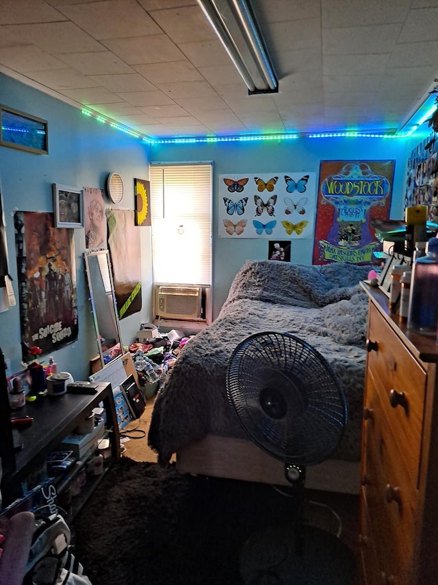 bedroom with cooling unit